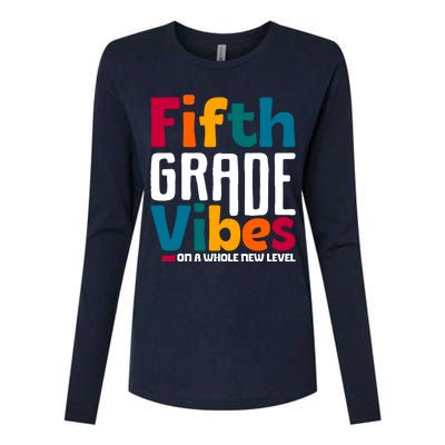 Fifth Grade Vibes Vintage 1st Day Of School Team 5th Grade Womens Cotton Relaxed Long Sleeve T-Shirt