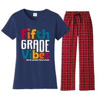 Fifth Grade Vibes Vintage 1st Day Of School Team 5th Grade Women's Flannel Pajama Set