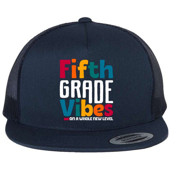 Fifth Grade Vibes Vintage 1st Day Of School Team 5th Grade Flat Bill Trucker Hat