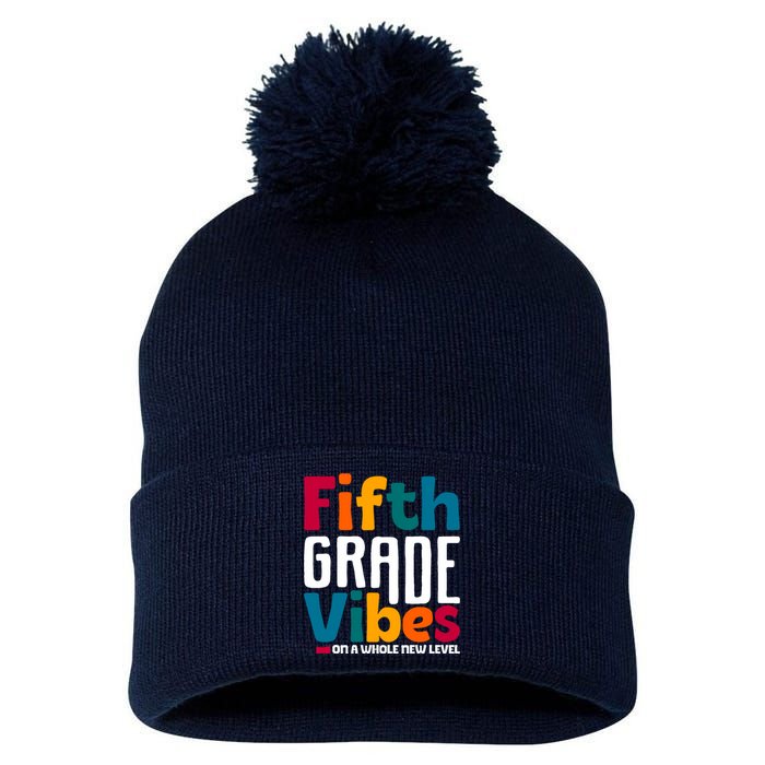 Fifth Grade Vibes Vintage 1st Day Of School Team 5th Grade Pom Pom 12in Knit Beanie