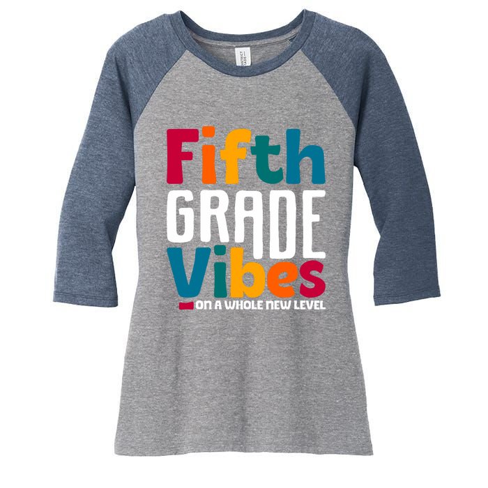 Fifth Grade Vibes Vintage 1st Day Of School Team 5th Grade Women's Tri-Blend 3/4-Sleeve Raglan Shirt