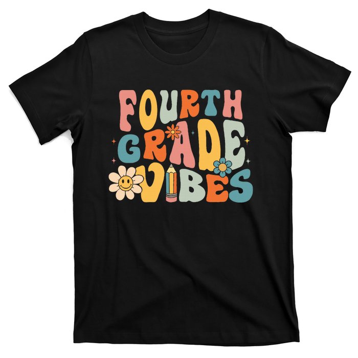 Fourth Grade Vibes 4th Grade Team Retro 1st Day of School T-Shirt