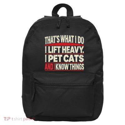 Funny Gym Workout Weightlifting Cat Animal Powerlifting 16 in Basic Backpack