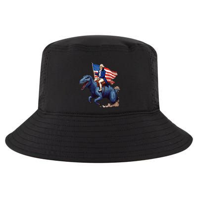 Funny George Washington Riding A Tyrannosaurus Rex Patriotic Cool Comfort Performance Bucket Hat