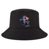 Funny George Washington Riding A Tyrannosaurus Rex Patriotic Cool Comfort Performance Bucket Hat