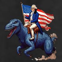 Funny George Washington Riding A Tyrannosaurus Rex Patriotic Cool Comfort Performance Bucket Hat