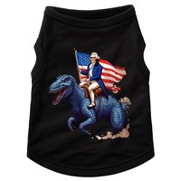 Funny George Washington Riding A Tyrannosaurus Rex Patriotic Doggie Tank