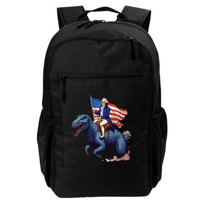 Funny George Washington Riding A Tyrannosaurus Rex Patriotic Backpack