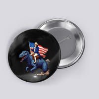 Funny George Washington Riding A Tyrannosaurus Rex Patriotic Button