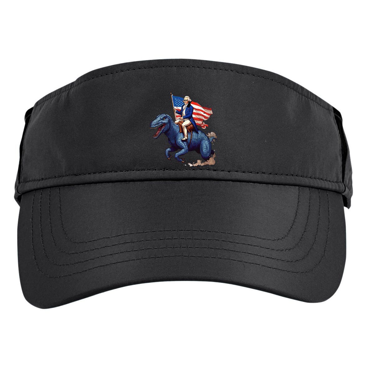 Funny George Washington Riding A Tyrannosaurus Rex Patriotic Adult Drive Performance Visor
