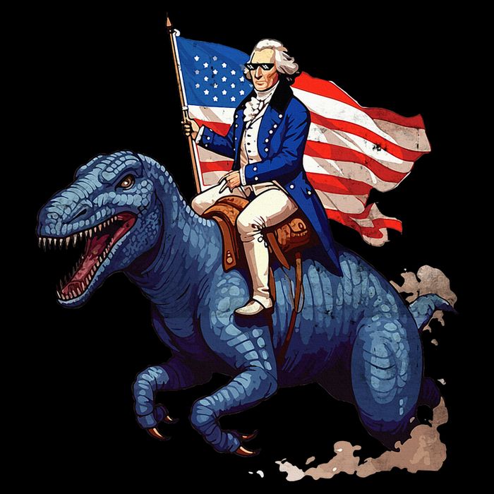 Funny George Washington Riding A Tyrannosaurus Rex Patriotic 16 in Basic Backpack