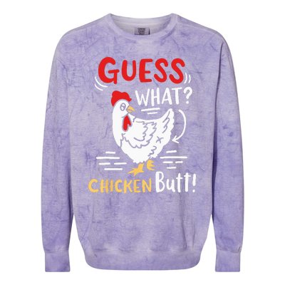 Funny Guess What Chicken Joke Colorblast Crewneck Sweatshirt