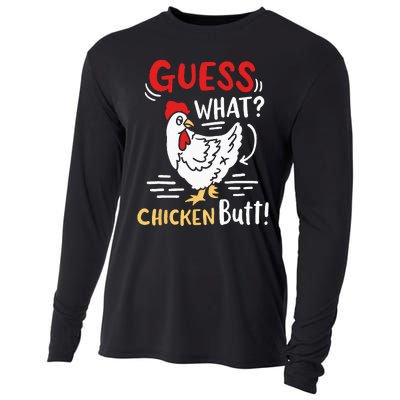 Funny Guess What Chicken Joke Cooling Performance Long Sleeve Crew