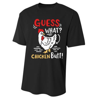 Funny Guess What Chicken Joke Performance Sprint T-Shirt