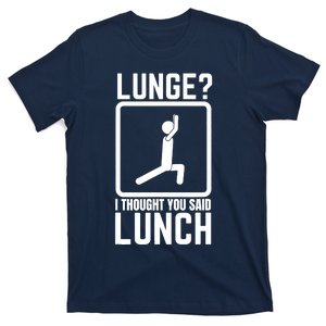 Funny Gym , Workout Top, Lunge Lunch Stick Figure T-Shirt