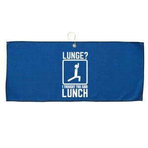 Funny Gym , Workout Top, Lunge Lunch Stick Figure Large Microfiber Waffle Golf Towel