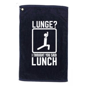 Funny Gym , Workout Top, Lunge Lunch Stick Figure Platinum Collection Golf Towel