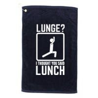 Funny Gym , Workout Top, Lunge Lunch Stick Figure Platinum Collection Golf Towel