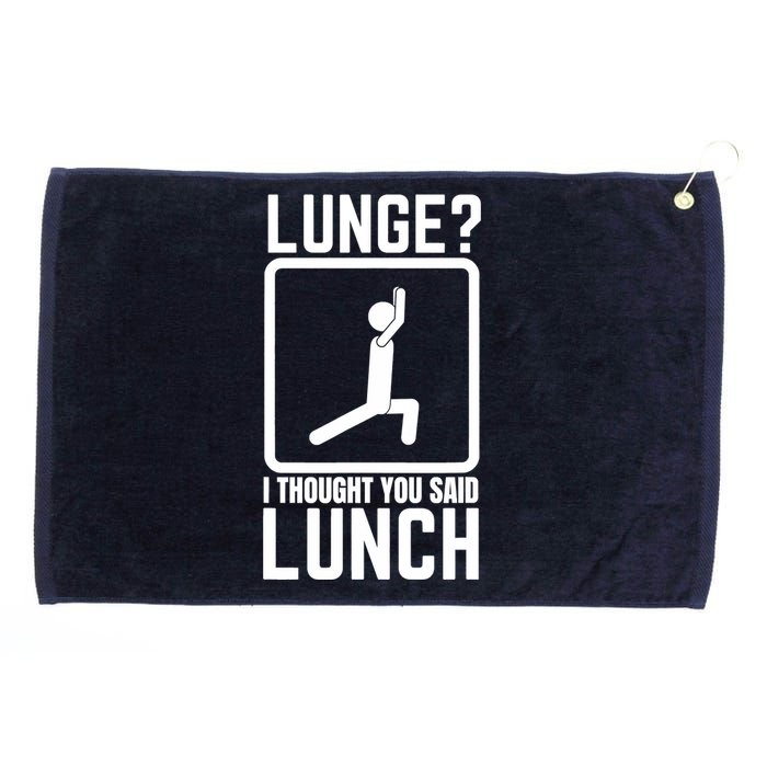 Funny Gym , Workout Top, Lunge Lunch Stick Figure Grommeted Golf Towel