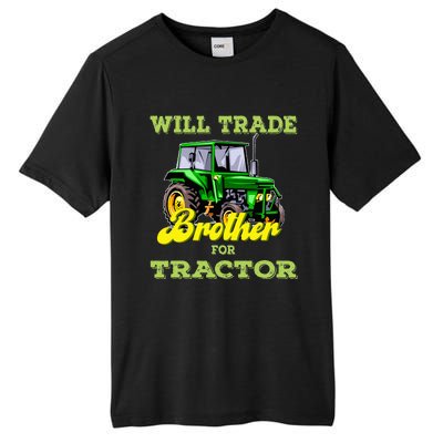 Farming Gift Will Trade Brother For Tractor Farmer Tall Fusion ChromaSoft Performance T-Shirt