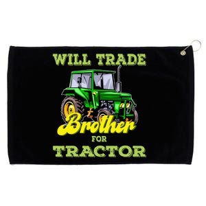 Farming Gift Will Trade Brother For Tractor Farmer Grommeted Golf Towel