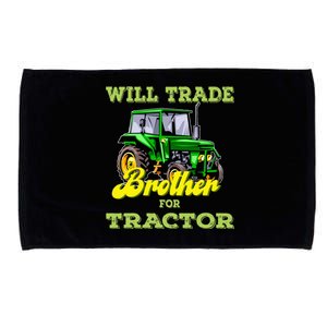 Farming Gift Will Trade Brother For Tractor Farmer Microfiber Hand Towel