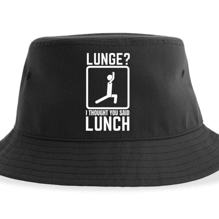 Funny Gym Workout Top Lunge Lunch Stick Figure Sustainable Bucket Hat