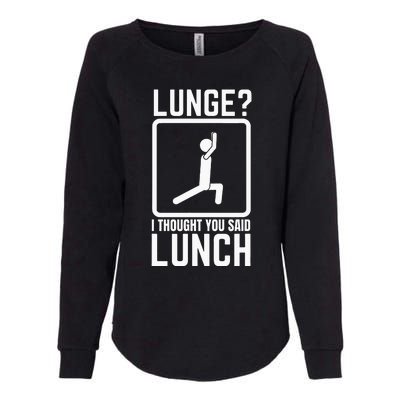 Funny Gym Workout Top Lunge Lunch Stick Figure Womens California Wash Sweatshirt