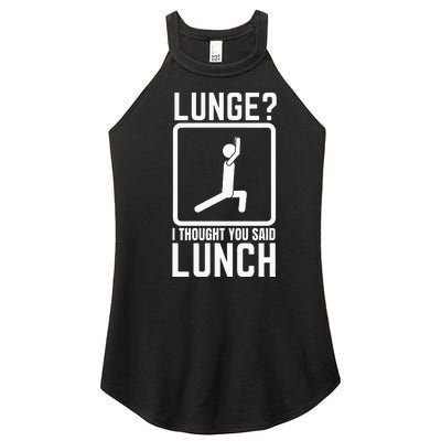 Funny Gym Workout Top Lunge Lunch Stick Figure Women’s Perfect Tri Rocker Tank