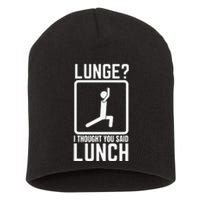 Funny Gym Workout Top Lunge Lunch Stick Figure Short Acrylic Beanie