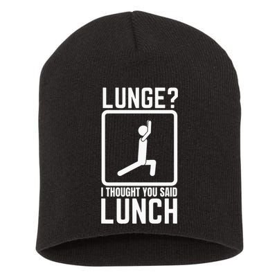 Funny Gym Workout Top Lunge Lunch Stick Figure Short Acrylic Beanie