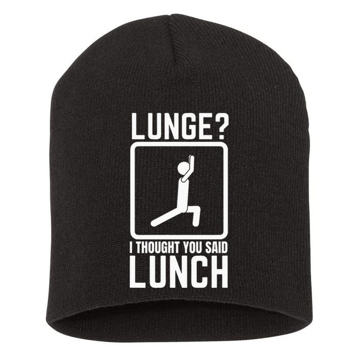 Funny Gym Workout Top Lunge Lunch Stick Figure Short Acrylic Beanie