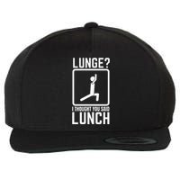 Funny Gym Workout Top Lunge Lunch Stick Figure Wool Snapback Cap