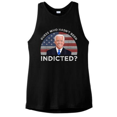 Funny Guess Who Hasnt Been Indicted Joe Biden Humor Choice Ladies PosiCharge Tri-Blend Wicking Tank