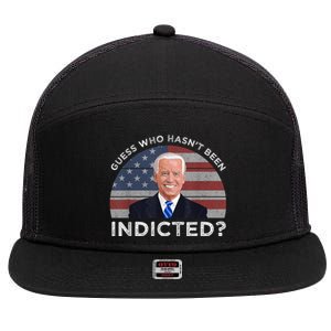 Funny Guess Who Hasnt Been Indicted Joe Biden Humor Choice 7 Panel Mesh Trucker Snapback Hat