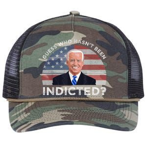 Funny Guess Who Hasnt Been Indicted Joe Biden Humor Choice Retro Rope Trucker Hat Cap