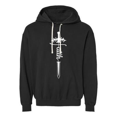 Faith Graphic Walk By Faith Not By Sight On Back Garment-Dyed Fleece Hoodie