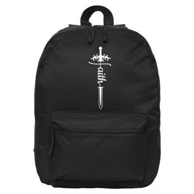 Faith Graphic Walk By Faith Not By Sight On Back 16 in Basic Backpack