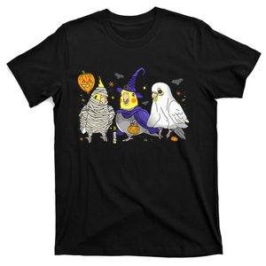 Funny Ghost Witch Cockatiels Halloween Cockatiels Lover T-Shirt