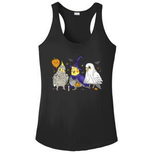 Funny Ghost Witch Cockatiels Halloween Cockatiels Lover Ladies PosiCharge Competitor Racerback Tank