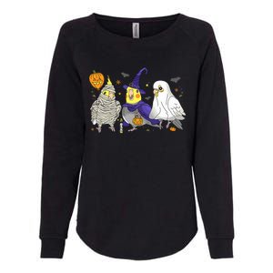 Funny Ghost Witch Cockatiels Halloween Cockatiels Lover Womens California Wash Sweatshirt