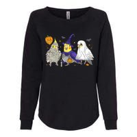 Funny Ghost Witch Cockatiels Halloween Cockatiels Lover Womens California Wash Sweatshirt