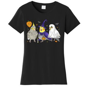 Funny Ghost Witch Cockatiels Halloween Cockatiels Lover Women's T-Shirt