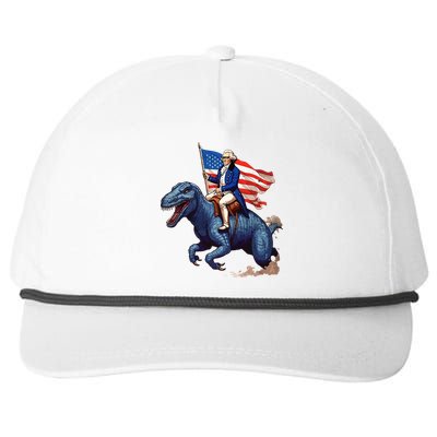 Funny George Washington Riding a Tyrannosaurus Rex patriotic Snapback Five-Panel Rope Hat