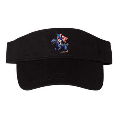 Funny George Washington Riding a Tyrannosaurus Rex patriotic Valucap Bio-Washed Visor