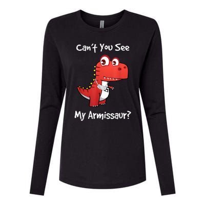 Funny Get Well Broken Arm Gift Dinosaur With A Cast Womens Cotton Relaxed Long Sleeve T-Shirt