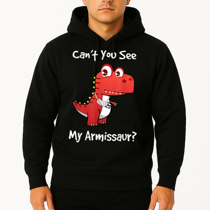 Funny Get Well Broken Arm Gift Dinosaur With A Cast Hoodie