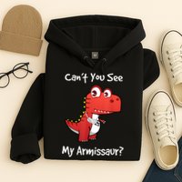 Funny Get Well Broken Arm Gift Dinosaur With A Cast Hoodie