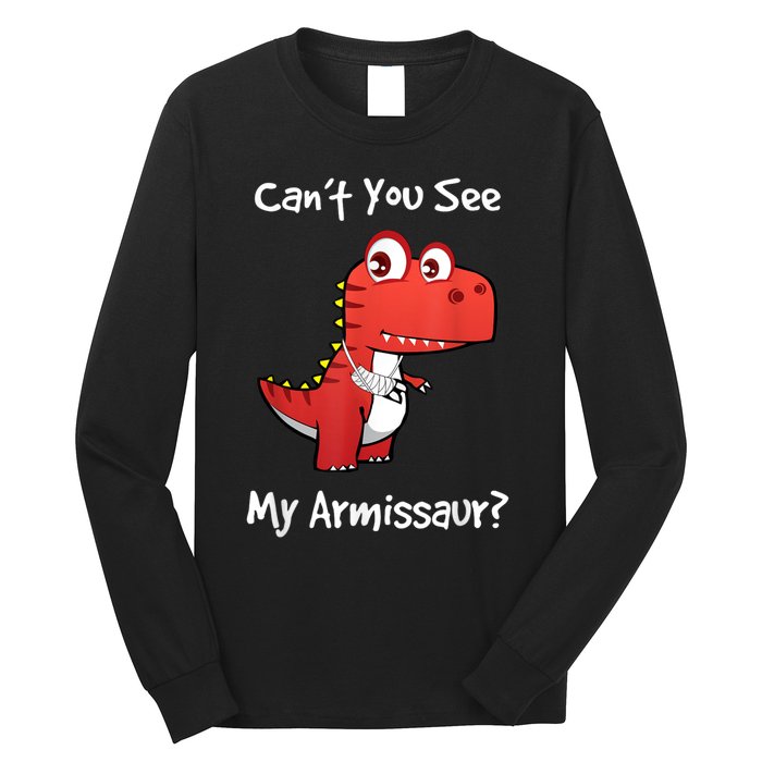 Funny Get Well Broken Arm Gift Dinosaur With A Cast Long Sleeve Shirt