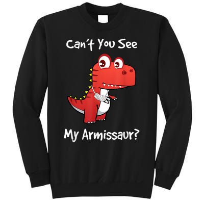 Funny Get Well Broken Arm Gift Dinosaur With A Cast Sweatshirt